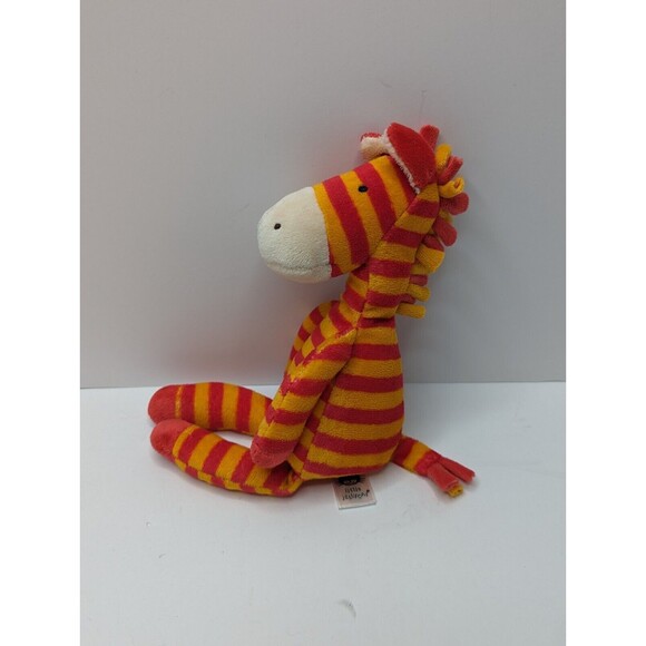 Jellycat Little Zany Zebra Orange Striped Plush Stuffed Animal Lovey - Picture 3 of 6
